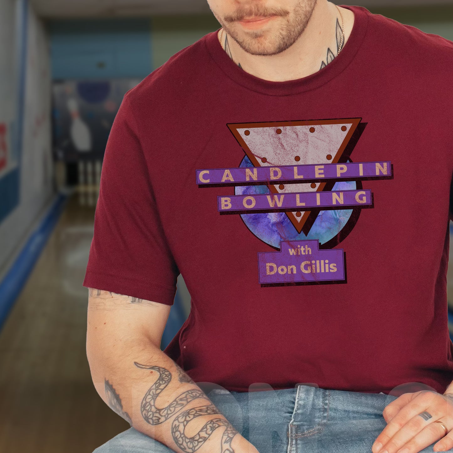 Candlepin Bowling with Don Gillis Unisex Cotton Distressed Tee